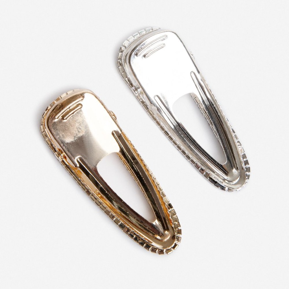 NEW! 2.5" Sparkly Gold and Silver Hair Clips - Picture 3 of 3